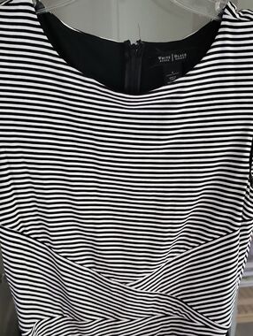 White House Black Market, Black and White Striped Sheath Dress, SIZE 4